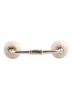 Indian-Shelf IndianShelf 1 Pack Ceramic Cream Drawer Pulls T Bar Vintage Kitchen Cabinet Handles Silver Hardware 4 Hole to Hole Dresser Door Handle BH448CRACK03 