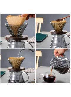 رانك  طقم تقطير v60 اّلة قهوة مكونة من قمع زجاجي وسيرفر زجاجي  - Image 5