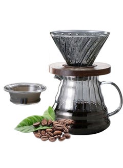 رانك  طقم تقطير v60 اّلة قهوة مكونة من قمع زجاجي وسيرفر زجاجي  - Image 2