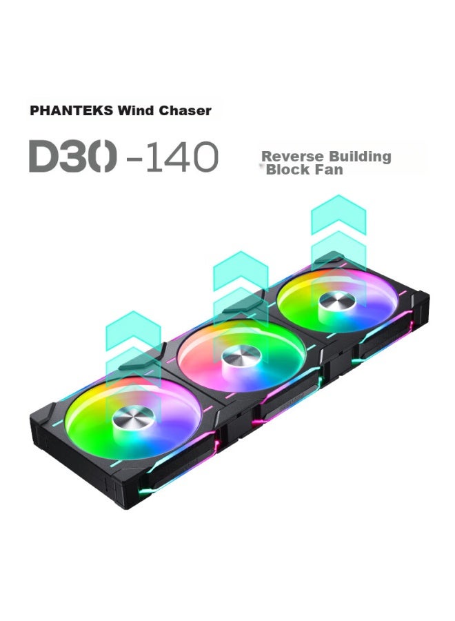 Phanteks D30 Building Block Edition Anti-leaf 14cm Black Case Water Cooling Radiator Argb Temperature Control Fan - Image 1