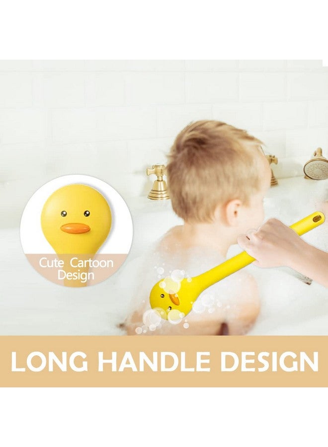 Tuklye Little Yellow Eagle Bath Brush Softer Bristles Long Handle Suitable For Children Aged 312 Cleaning Sweat Stains And Beauty Bath Wet Or Dry Brush Bath Brush (14 Inch Lemon Yellow) - Image 3