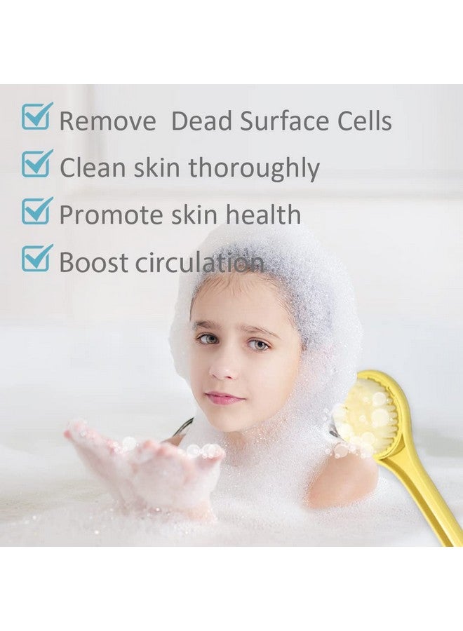 Tuklye Little Yellow Eagle Bath Brush Softer Bristles Long Handle Suitable For Children Aged 312 Cleaning Sweat Stains And Beauty Bath Wet Or Dry Brush Bath Brush (14 Inch Lemon Yellow) - Image 5