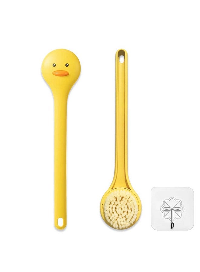 Tuklye Little Yellow Eagle Bath Brush Softer Bristles Long Handle Suitable For Children Aged 312 Cleaning Sweat Stains And Beauty Bath Wet Or Dry Brush Bath Brush (14 Inch Lemon Yellow) - Image 2