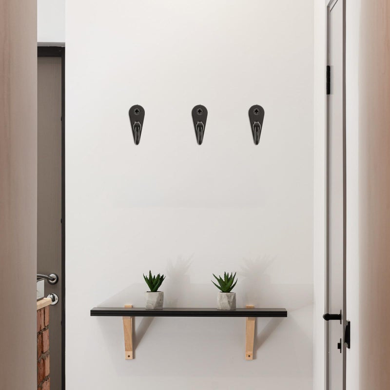 24 Pcs Matte Black Aluminum Alloy Wall Hooks For Coat Hat Bathroom Closet Entryway - Image 5