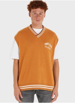 Logo V Neck Sweater
