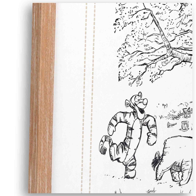 Open Road Brands Disney Winnie the Pooh and Friends Sketched Scene Framed Wood Wall Decor - Large Vintage Winnie the Pooh Picture - Image 4