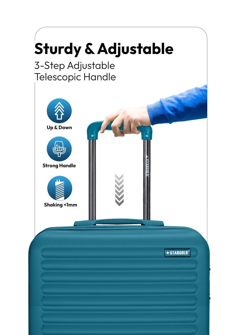 ستارجولد حقيبة سفر بمقصورة ذات 4 عجلات ذات جوانب صلبة مع قفل رقم 16 بوصة - Image 5