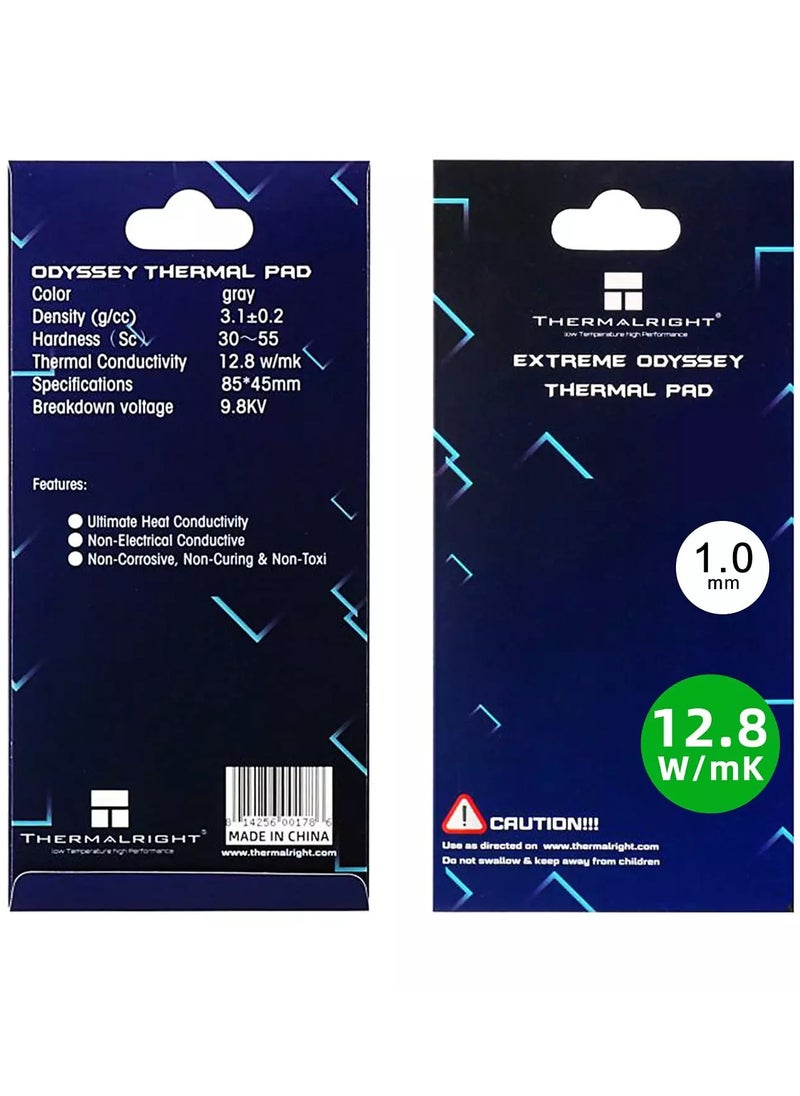 Thermalright Thermal Pad 1mm 12.8 W/mK, 85x45x1mm, Non Conductive Heat Resistance, Odyssey Silicone Thermal Pads for PC PS5 PS4 Laptop Heatsink GPU/CPU/SSD/VRAM/LED Cooler  - Image 1