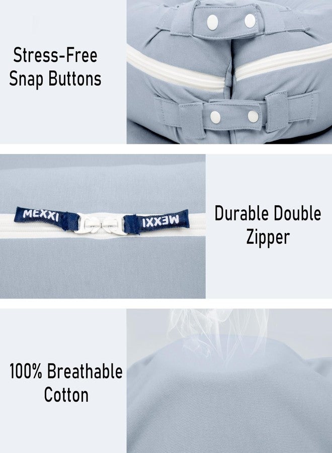 MEXXI Organic Replacement Cover with Waterproof Pad | Premium Quality Spare Cover Certified Organic Cotton | [Fits Dockatot Deluxe + Docks] (Cover Only) (Alice Blue, Waterproof Organic Cotton) - Image 4
