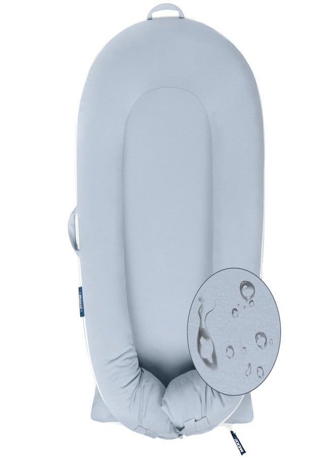 MEXXI Organic Replacement Cover with Waterproof Pad | Premium Quality Spare Cover Certified Organic Cotton | [Fits Dockatot Deluxe + Docks] (Cover Only) (Alice Blue, Waterproof Organic Cotton) - Image 1