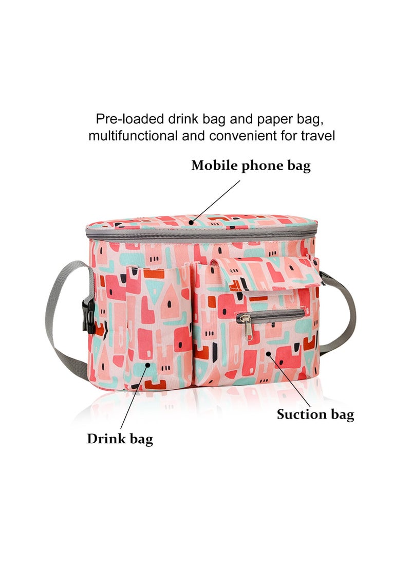 SOLARAE منظم عربة أطفال عالمي، حقيبة منظم عربة أطفال محمولة، حقيبة منظم عربة أطفال مقاومة للماء، حقيبة تخزين لعربات الأطفال لحمل زجاجات الماء، الهواتف المحمولة، الألعاب، مع طلاء PU مقاوم للاحتكاك (1 عبوة) - Image 3