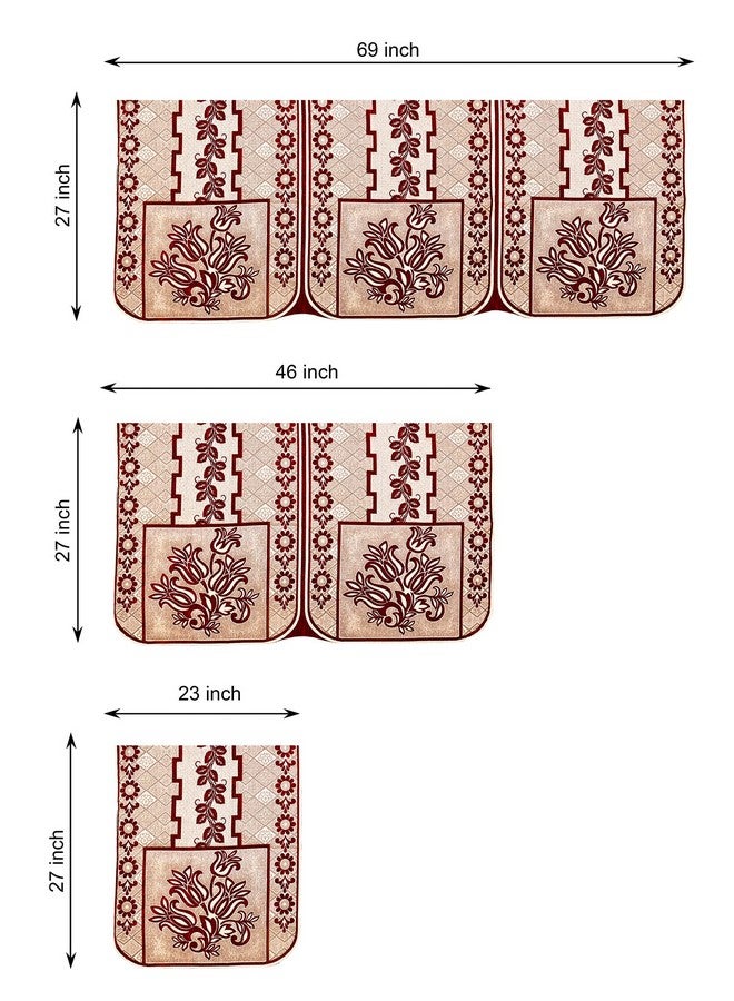 Dazzling DECOR L Shape Velvet Sofa Cover Set - Printed Sofa Back Slip Covers Panels 3 and 2 and 1 Seater Cover for Long Sofa Couch - Premium Slip Cover Protector with Cushion Covers, Maroon_1001 - Image 3