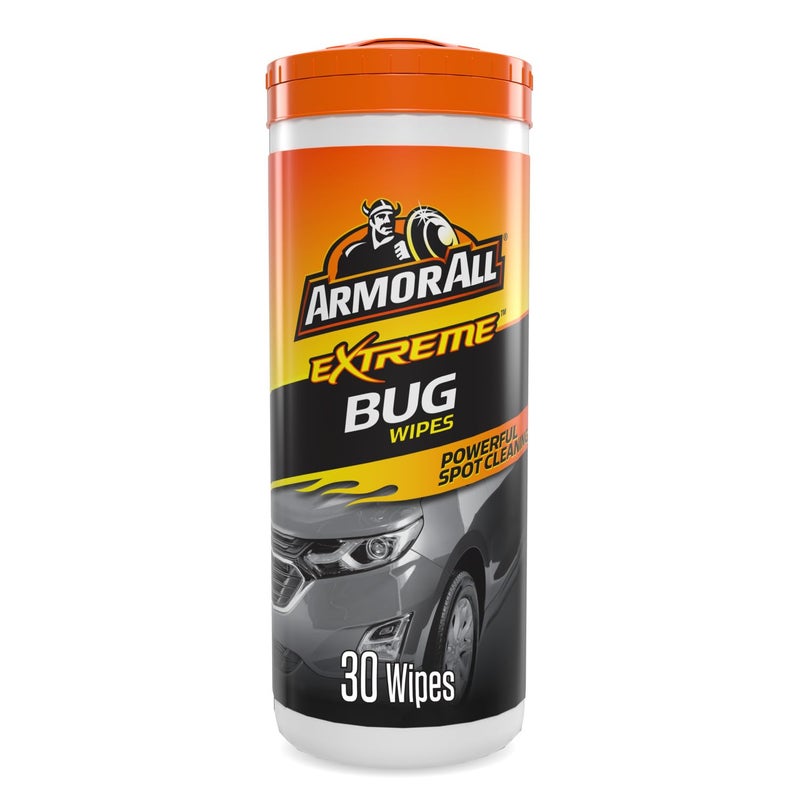 أرمور أول Armor All, 30 Bug Wipes, Citrus Scent, Quickly and Easily Cleans Insects, Tree Sap and Brake Dust, Suitable for all Surfaces, Freshness Lock, Ideal for Car & Motorcycle Detailing, Made in the UK - Image 1