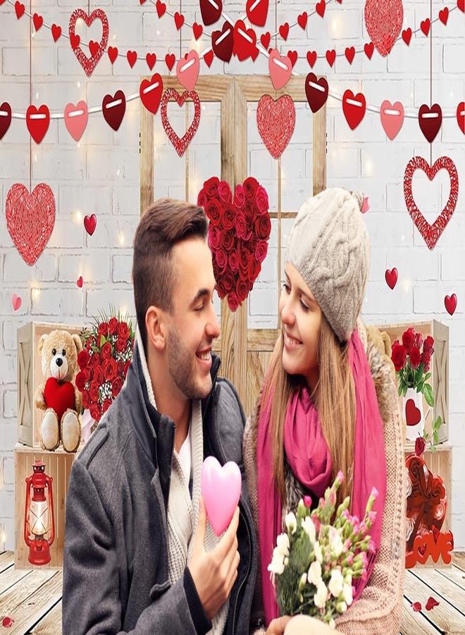 سايله خلفية عيد الحب من CYLYH مقاس 8x6 قدم، خلفية باب خشبي ريفي، خلفيات قلوب حمراء، خلفية جدار من الطوب الأبيض لعيد الحب، خلفيات عيد الأم، لافتة حفلة توديع العزوبية، لافتة حفلة عيد ميلاد الأطفال D850 - Image 2