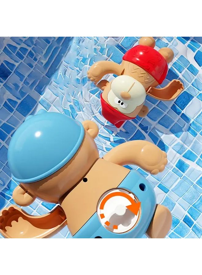 Yellow Spring Monkey Water Play Toy 1pc Bathing Partner Fun Swimming Toy For Indoor Baths - Image 5