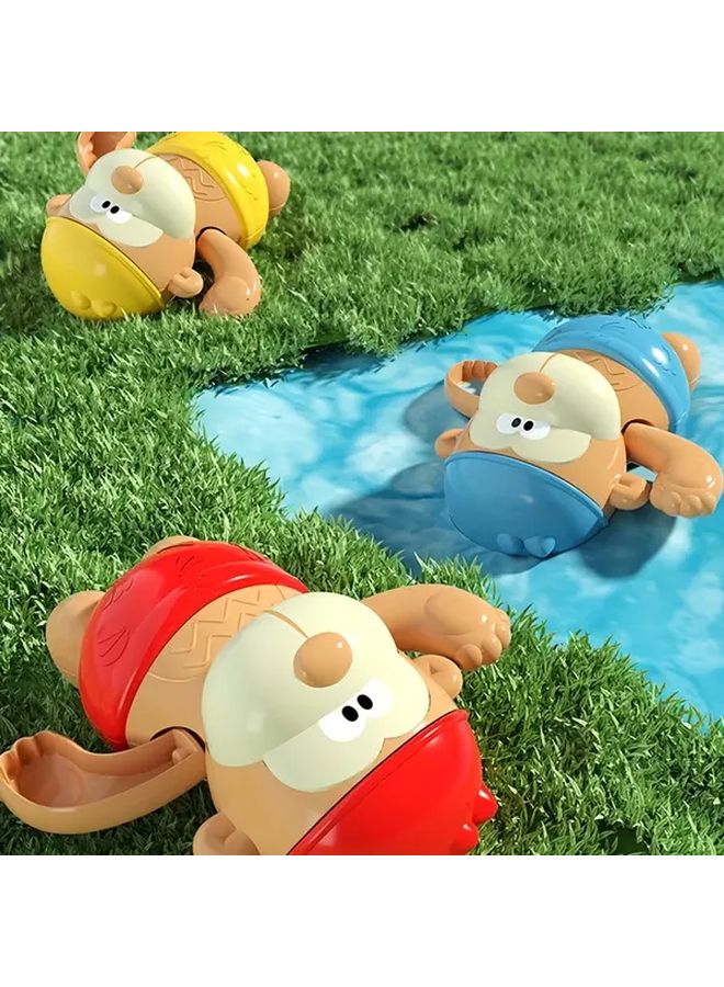 Yellow Spring Monkey Water Play Toy 1pc Bathing Partner Fun Swimming Toy For Indoor Baths - Image 2