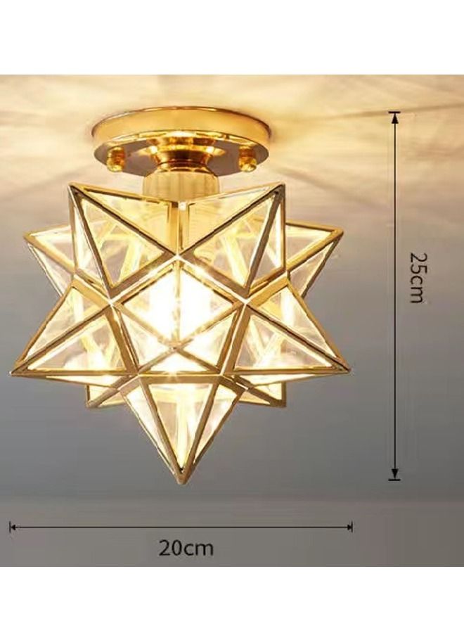 سي آند سي هوم الحديثة الفاخرة نجمة تصميم الإبداعية الحديد مصباح السقف الثريا الذهبية لغرفة المعيشة غرفة نوم شرفة السقف الإضاءة لاعبا اساسيا 20x25 سم - Image 3