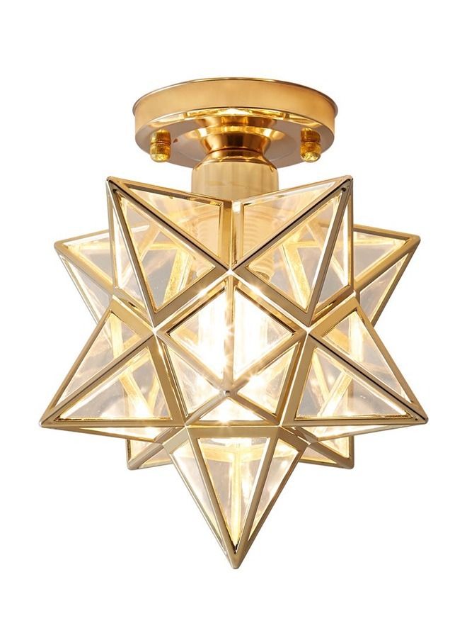 سي آند سي هوم الحديثة الفاخرة نجمة تصميم الإبداعية الحديد مصباح السقف الثريا الذهبية لغرفة المعيشة غرفة نوم شرفة السقف الإضاءة لاعبا اساسيا 20x25 سم - Image 2