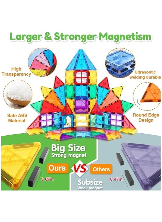 Fun Magnetic Tiles – 110-Piece Building Blocks for Kids, 3D Magnetic Puzzles, Stacking Blocks, Creative Educational Toys for Early Learning, Fun Play, and STEM Development  - Image 5