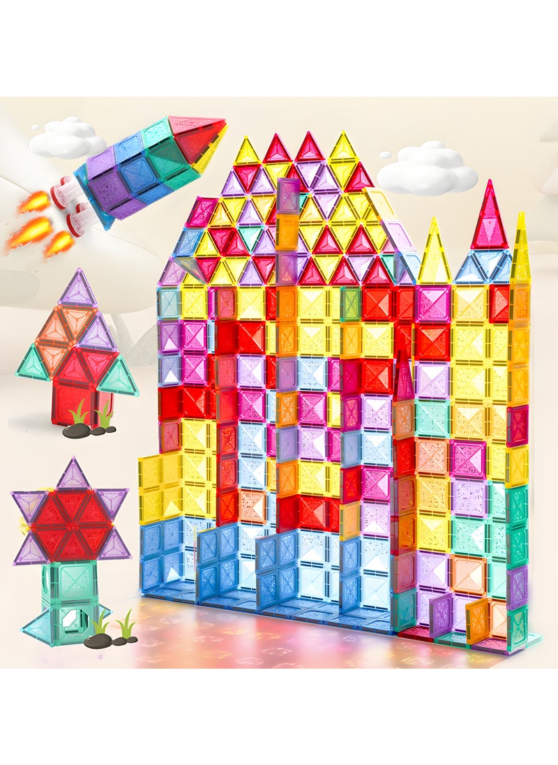 Fun Magnetic Tiles – 110-Piece Building Blocks for Kids, 3D Magnetic Puzzles, Stacking Blocks, Creative Educational Toys for Early Learning, Fun Play, and STEM Development  - Image 2