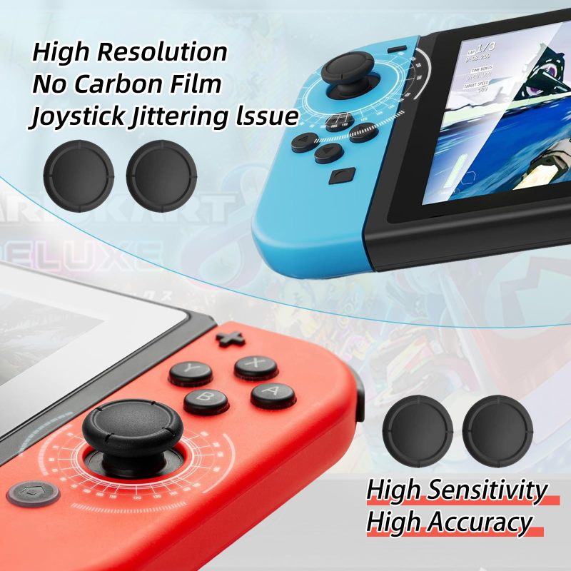 Silicone Thumb Stick Caps 1.5x1.5cm Anti-Slip Textured Surface - Elevated Control Joycon Thumb Cover for Nintendo Switch Gaming - Image 2
