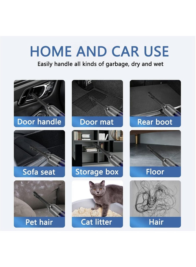 العييجة مكنسة كهربائية محمولة للسيارة، قطعة واحدة، قابلة لإعادة الشحن، خفيفة الوزن وسهلة الحمل مع حقيبة تخزين، لتنظيف داخلي للسيارة بسهولة, ضمان سنة - Image 5