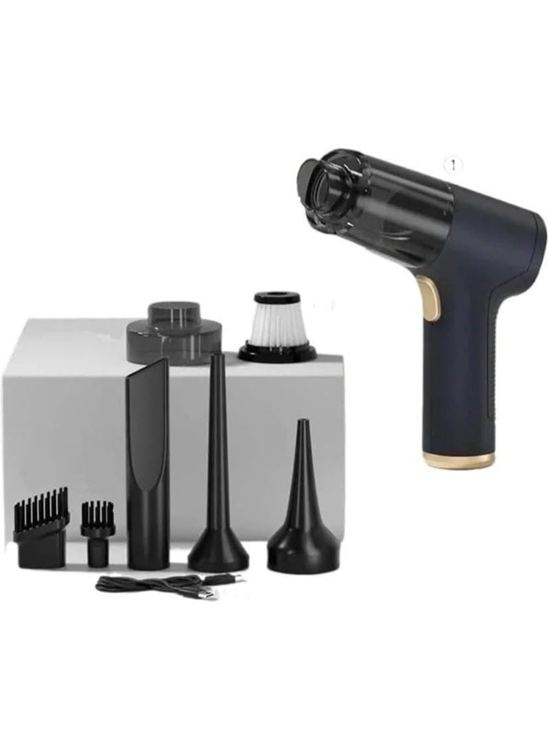 العييجة مكنسة كهربائية محمولة للسيارة، قطعة واحدة، قابلة لإعادة الشحن، خفيفة الوزن وسهلة الحمل مع حقيبة تخزين، لتنظيف داخلي للسيارة بسهولة, ضمان سنة - Image 2