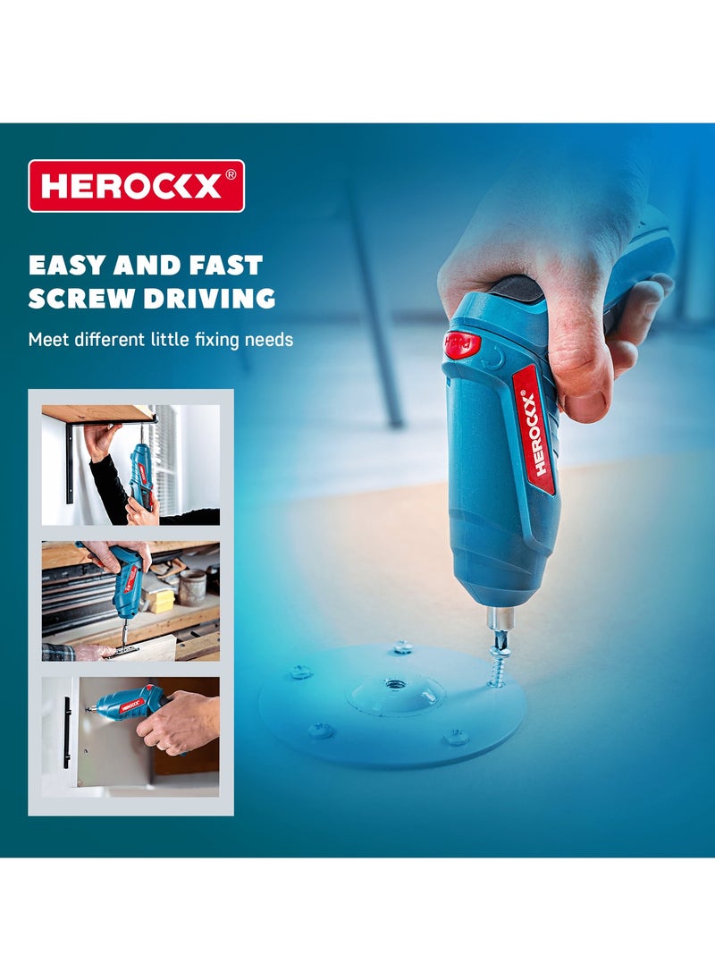 HEROCKX - Electric Screwdriver Set, 47 In 1 Usb Rechargeable 1800Mah Screwdriver Gun Twistable Handle, 3.6V HEROCKX Drill Screwdriver Bits Set With Built-In Led - Image 1