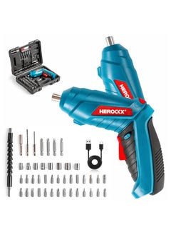 Electric Screwdriver Set, 47 In 1 Usb Rechargeable 1800Mah Screwdriver Gun Twistable Handle, 3.6V HEROCKX Drill Screwdriver Bits Set With Built-In Led