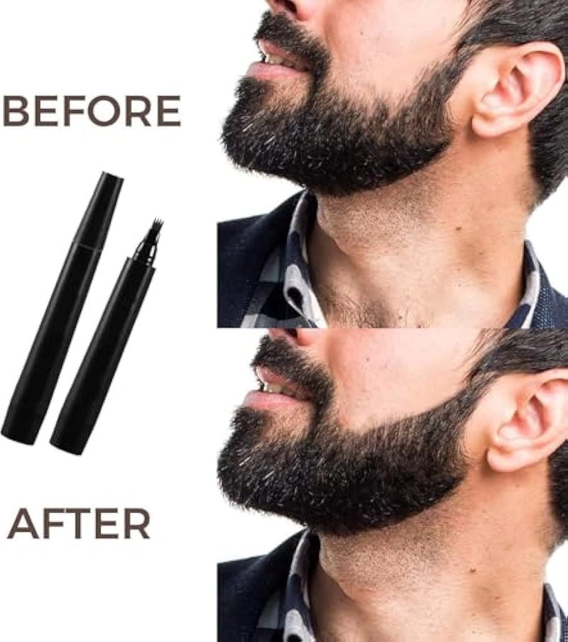 Beard Liner Pen Set for Men Waterproof & Sweatproof – Fine Point Tip Pen for Natural Look – Long Lasting for Professional Beard, Moustache & Eyebrows - Image 4