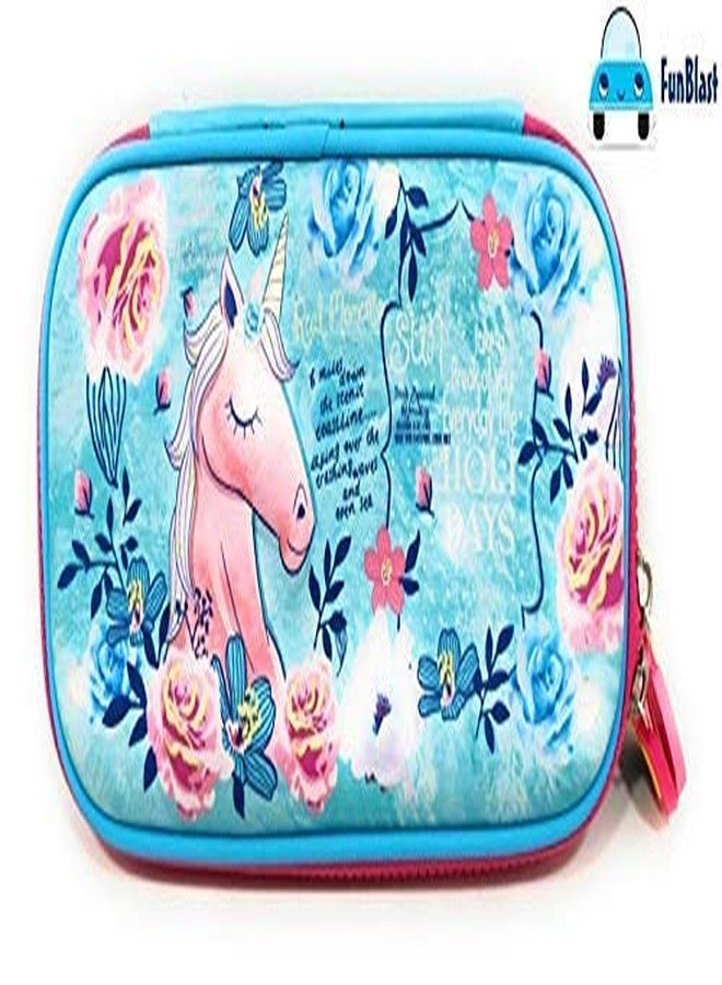 FunBlast Metal Pencil Box Case with Pencil, Eraser, Sharpener Stationery Set – Double Layer Unicorn Pencil Case Stationary Organizer for Kids – Birthday Return Gift for Kids (Unicorn) - Image 2