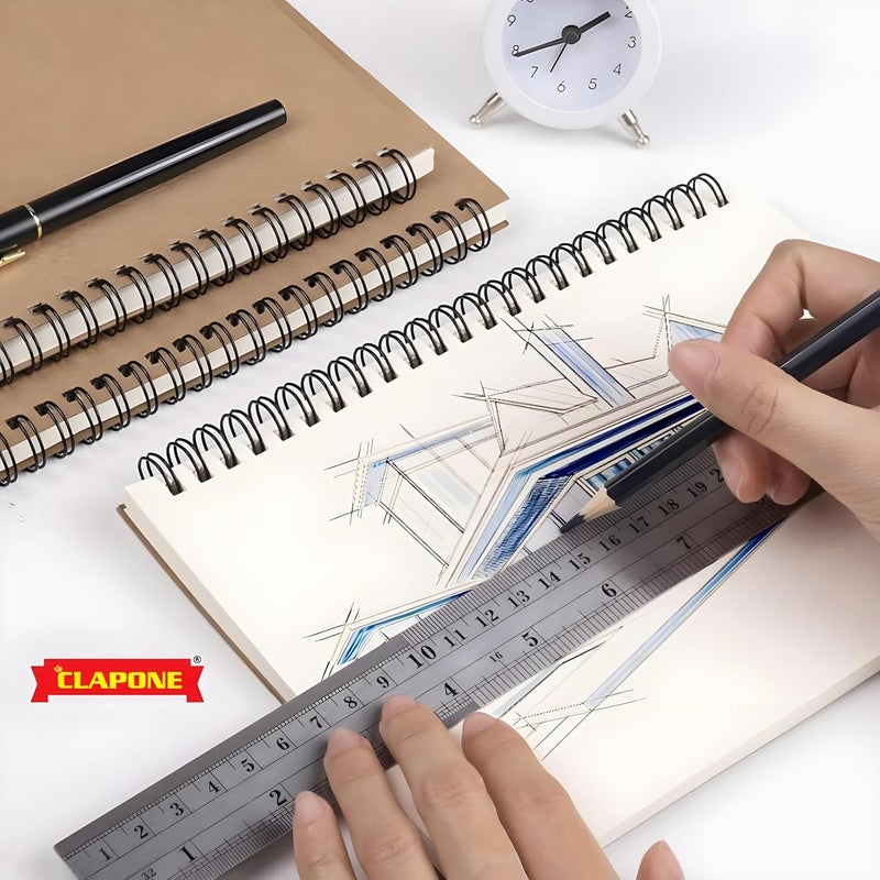 CLAPONE 6 Pcs A5 Spiral Notebook with Natural White 120 Plain Page 140 GSM Heavy Duty Paper for School/College/Office/Home Travel Writing Notebook/Journal/Sketchbook/Notepad Brown/Lightweight/Kraft Cover/Classic Blank Spiral Notebook - Image 4