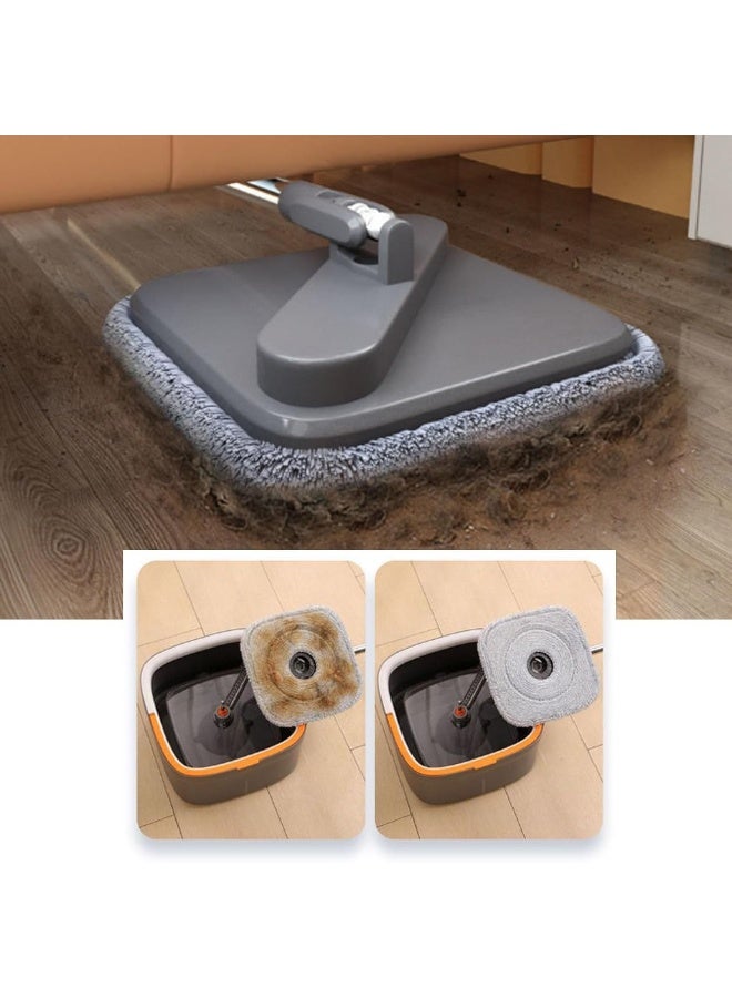 ALEjon Spin Mop M16, Self Wash Spin Mop M16, Spin Mop Set, Mop and Bucket, Square Head Mop, Spin Mop Buckets Separate Clean and Dirty Water, 360 Degree Rotatable Adjustable Cleaning Square Spin Mop (A) - Image 2