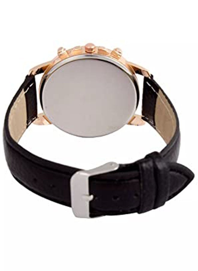 Geneva Women's Water Resistant Leather Analog Watch AWNTG-01-W0164 - 37 mm - Black - Image 5