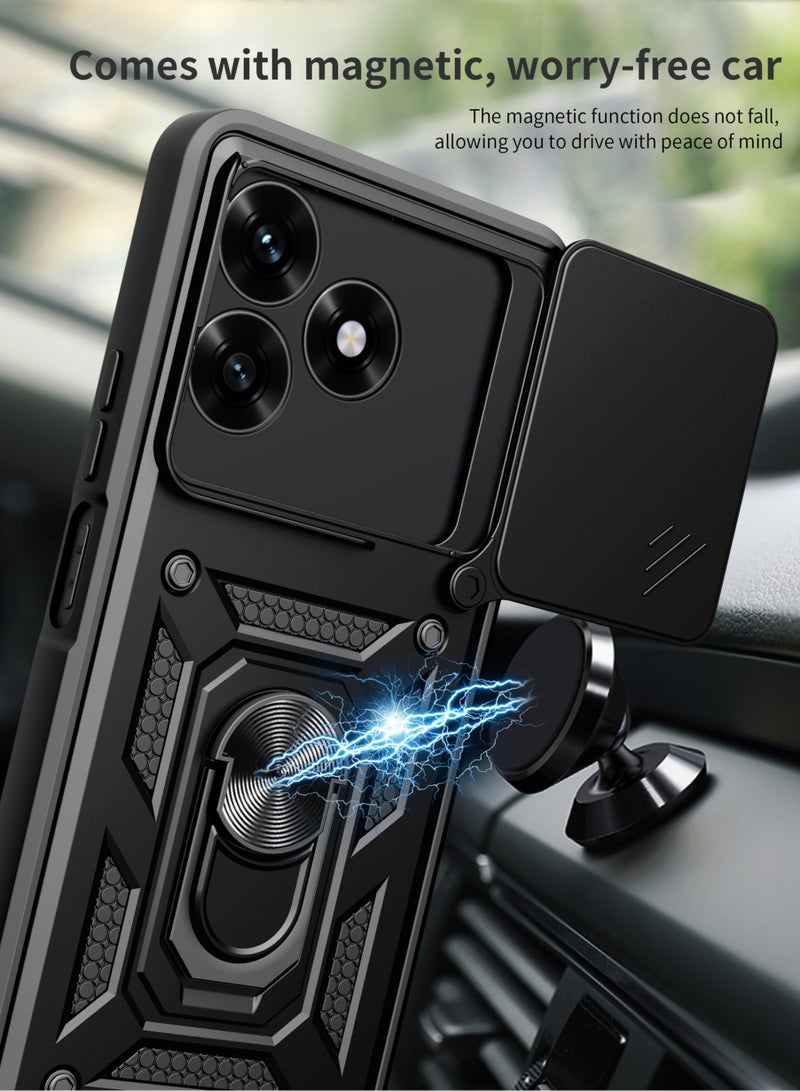 CHEROSIN Phone Cover for Honor X5c/ Honor X5c Plus with Slide Camera Cover Drop Protective Phone Case with Magnetic Car Mount Holder - Image 3