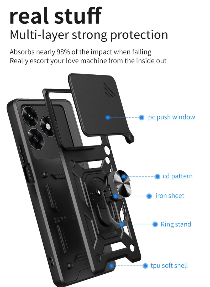CHEROSIN Phone Cover for Honor X5c/ Honor X5c Plus with Slide Camera Cover Drop Protective Phone Case with Magnetic Car Mount Holder - Image 5