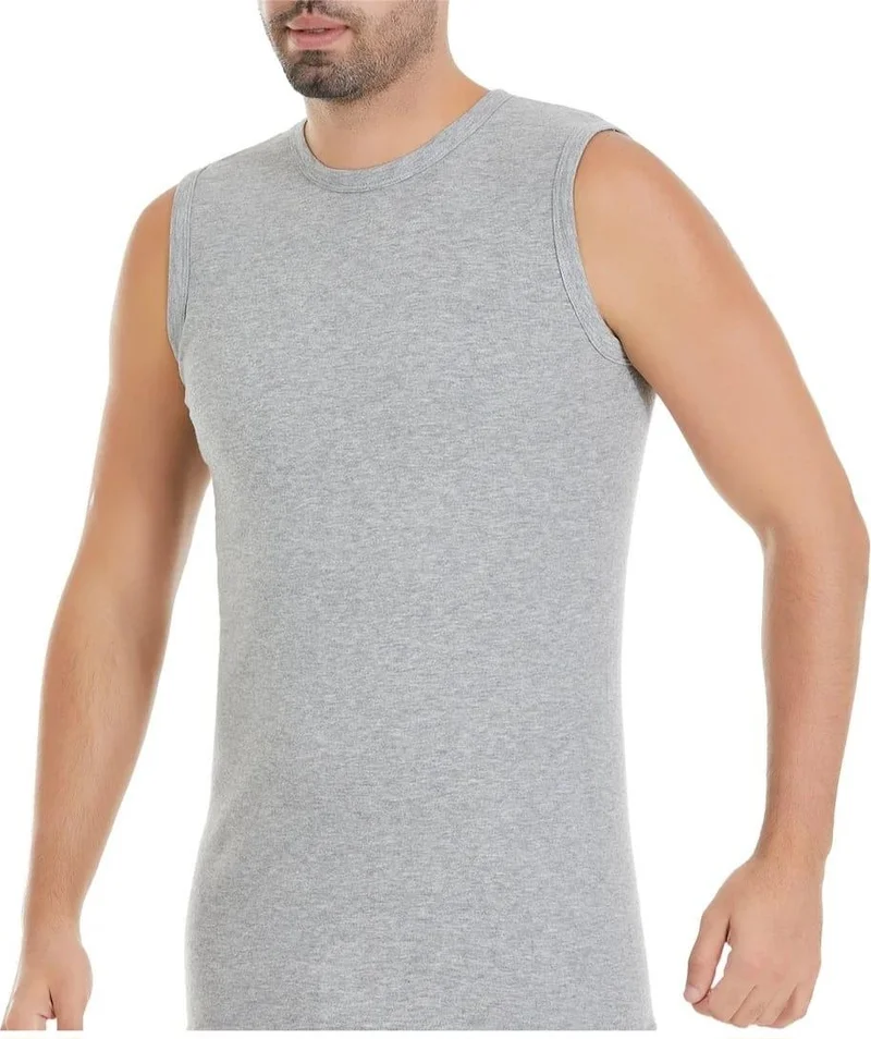 Yıldız Star 14 Men's Rib Zero Sleeve Crew Neck Undershirt 12 Pieces