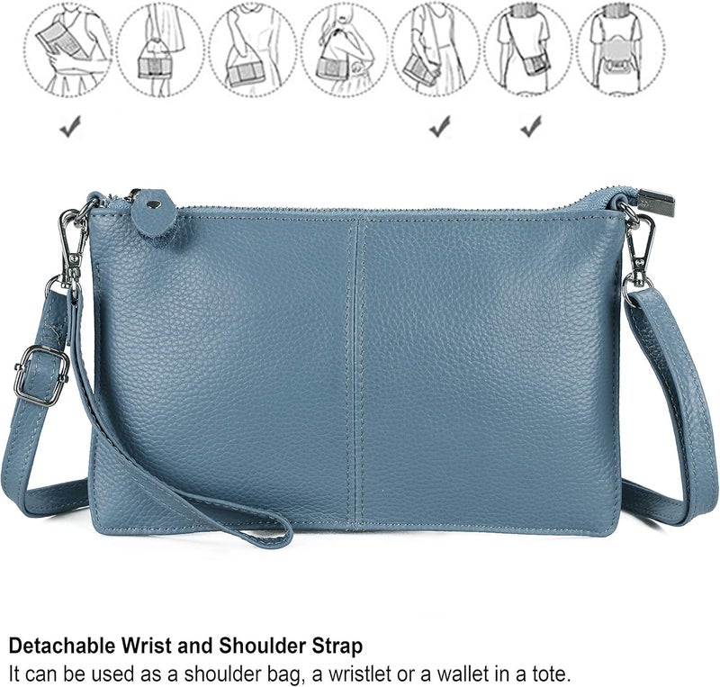 befen Genuine Leather Wristlet Clutch Wallet Purses Small Crossbody Bags for Women with RFID Blocking Card Slots - Image 3