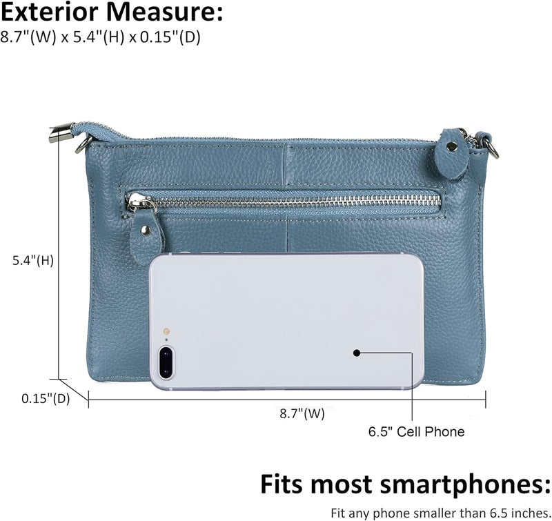 befen Genuine Leather Wristlet Clutch Wallet Purses Small Crossbody Bags for Women with RFID Blocking Card Slots - Image 5