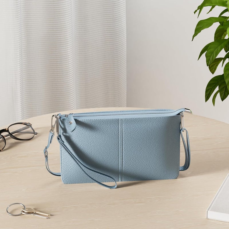 befen Genuine Leather Wristlet Clutch Wallet Purses Small Crossbody Bags for Women with RFID Blocking Card Slots - Image 2