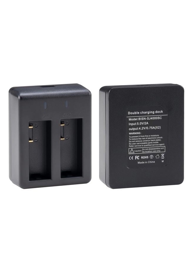 Akaso 2 × 1050 مللي أمبير بطارية مع شاحن مزدوج USB لـ EK7000 / EK7000 برو / Brave4 - Image 5