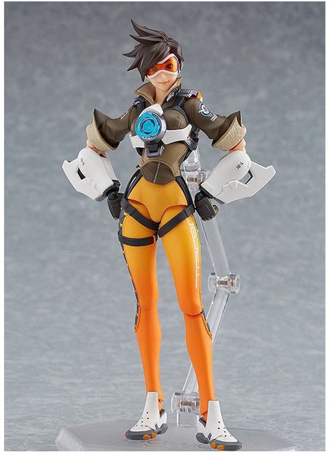 Overwatch Tracer Action Figure , DVA Toy For Kids , Animated Character Models , Desktop Decoration , Figure Sculpture , Model Ornaments Collection Set with Accessories