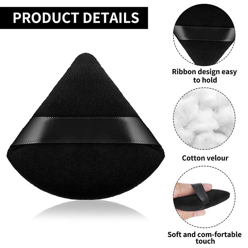 Faigy 2 Pieces Triangle Round Cosmetic Powder Puffs - Washable Reusable Soft Sponge for Makeup Foundation, Face Body Loose Powder, Wet Dry Makeup Tool (Multicolor) - Image 2