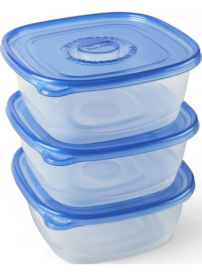 Glad - GladWare Family Size Food Storage Containers, XL | Large Square Food Storage, Containers Hold up to 104 Ounces of Food, Large Set 3 Count Food Containers - Image 1