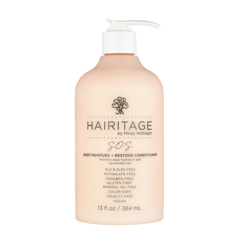 Hairitage Deep Moisture & Restore Deep Conditioner with Safflower Oil for Dry, Thick Hair - Hydrating - for Coily + Curly + Wavy Hair Types - Vegan for Women + Men, 13 fl. oz. - Image 1