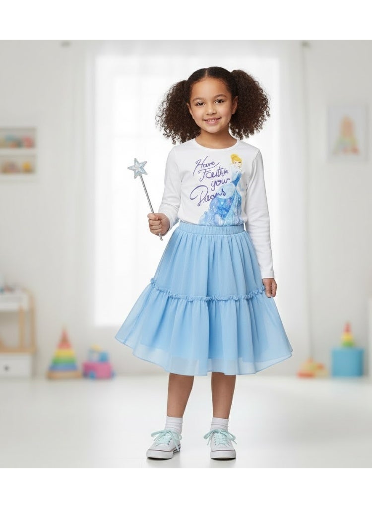 ديزني برنسيس تيشيرت أميرة ديزني سندريلا بأكمام طويلة من إنتاج كيدز تي في - Image 4