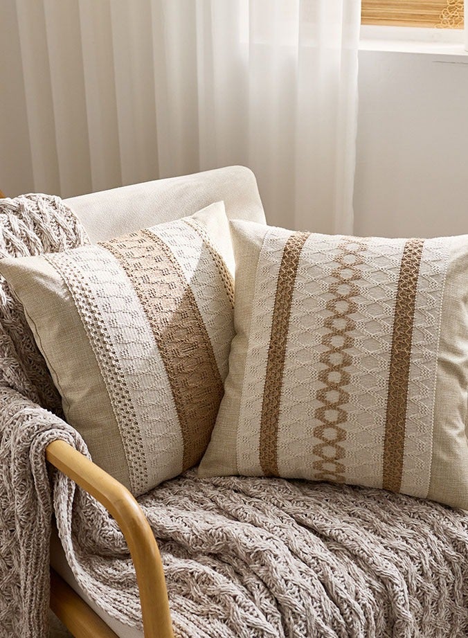 2 Pcs 45 x 45cm Boho Throw Pillow Covers Decorative Geometric Modern Pattern Pillow Cushion Case for Couch Bedroom Living Room Sofa - Image 3