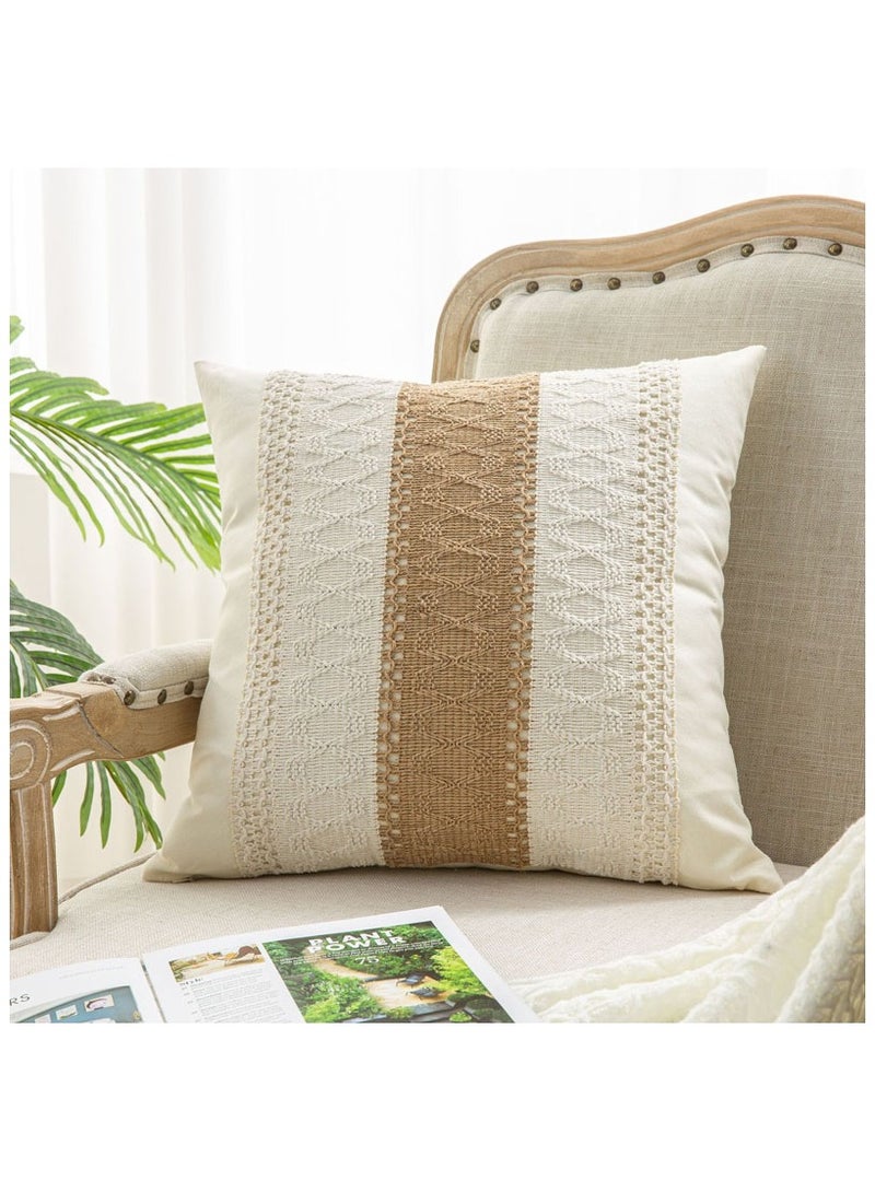 2 Pcs 45 x 45cm Boho Throw Pillow Covers Decorative Geometric Modern Pattern Pillow Cushion Case for Couch Bedroom Living Room Sofa - Image 2