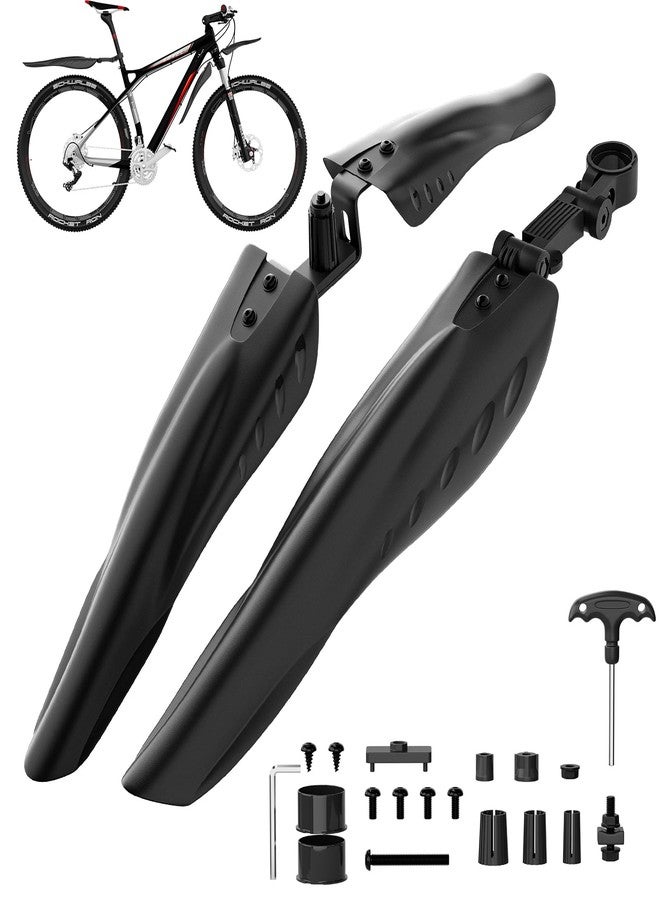 Cooryda Bike Mudguard Set, Adjustable Bicycle Mudguards - Front and Rear Mud Flaps for MTB, Road Bike - Fits 24/26/27.5 inch Wheels - Image 1