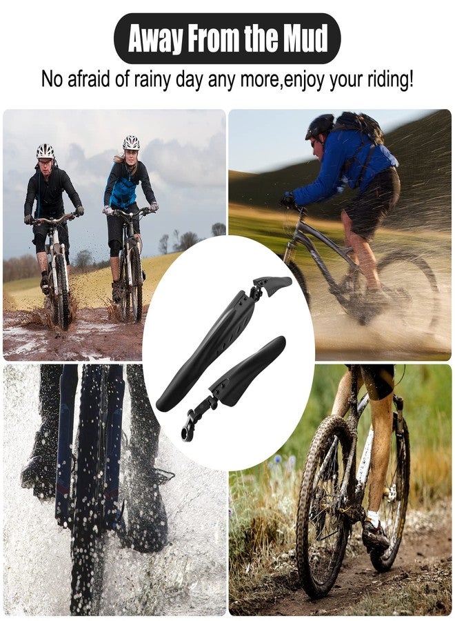 Cooryda Bike Mudguard Set, Adjustable Bicycle Mudguards - Front and Rear Mud Flaps for MTB, Road Bike - Fits 24/26/27.5 inch Wheels - Image 2